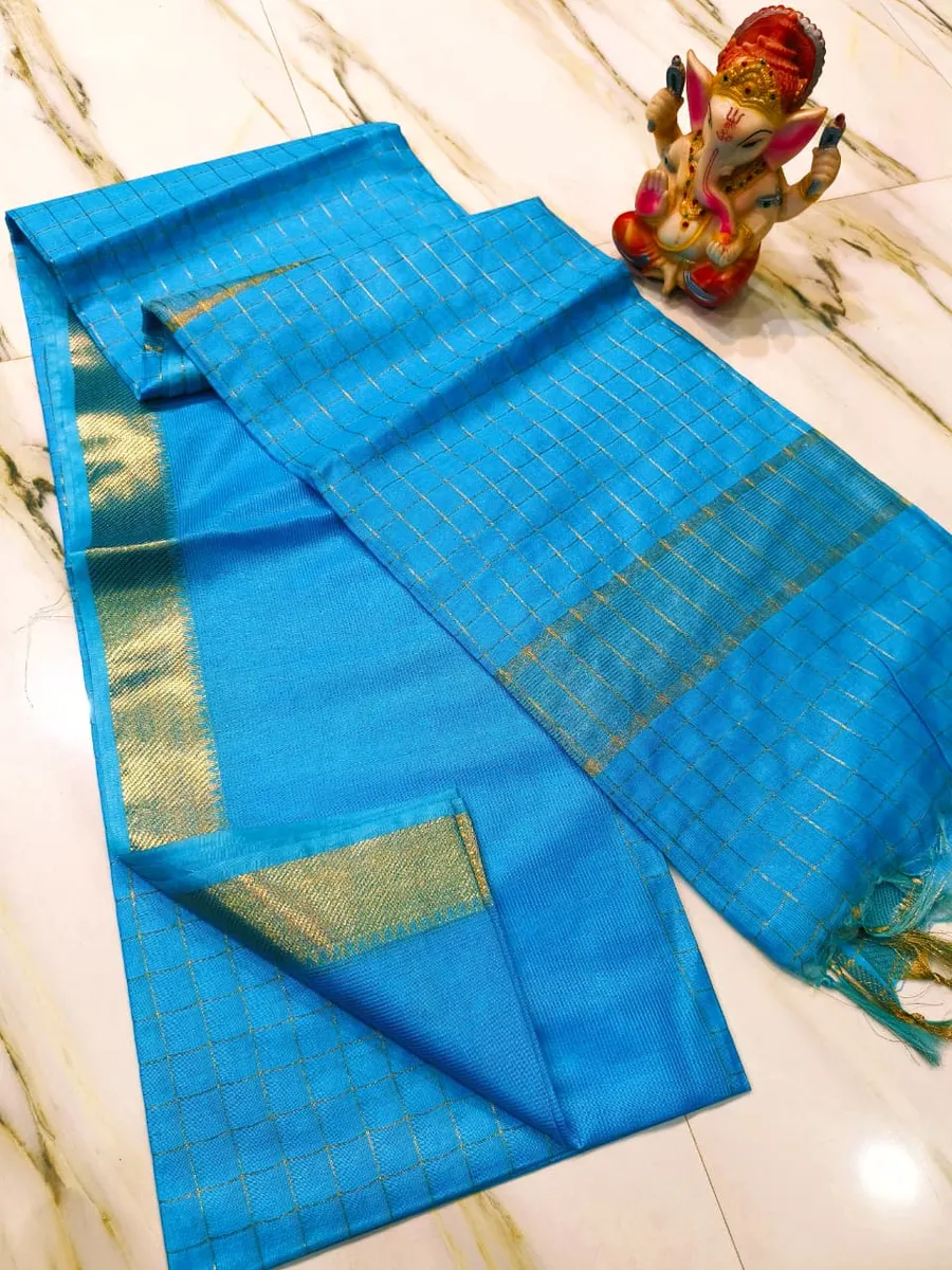 Authentic Mangalagiri Silk with Fine Handloom Weaving & Rich Texture